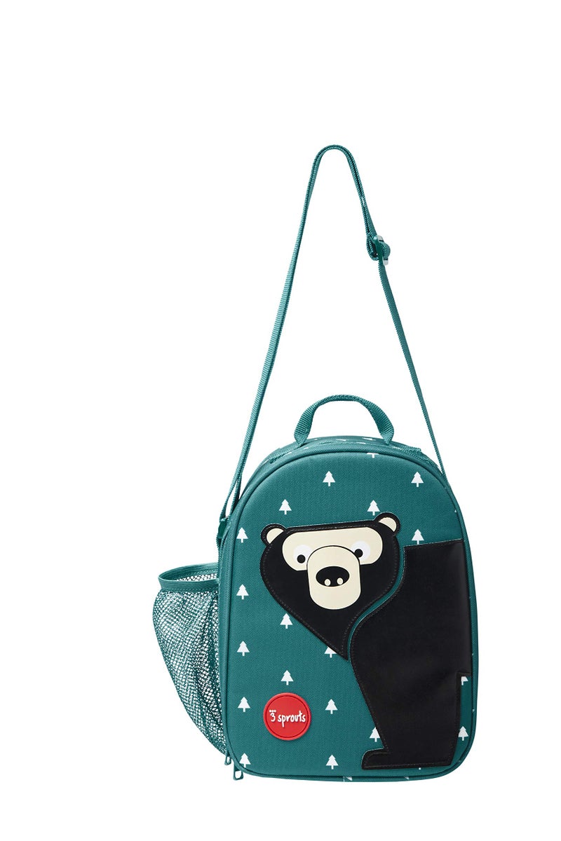 3 Sprouts Kids Lunch Bag - Durable Lunch Box for Boys and Girls - Kids Lunch Box - Perfect for Daycare, School and Travel - Insulated Fabric, Water Bottle Holder - Ideal for Children 3+, Bear - Image 2